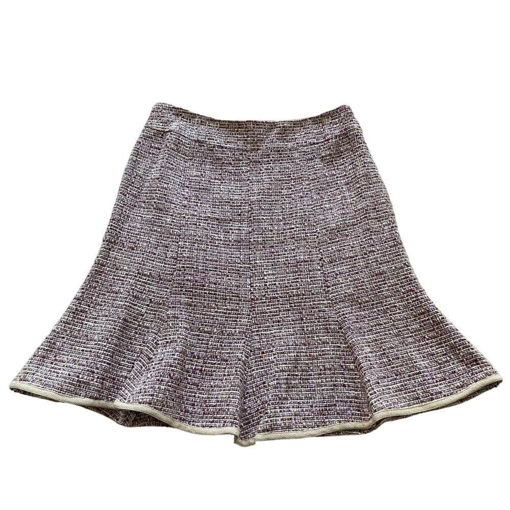 Nanette Lepore Pink and Cream Bouclé Skirt Size 4